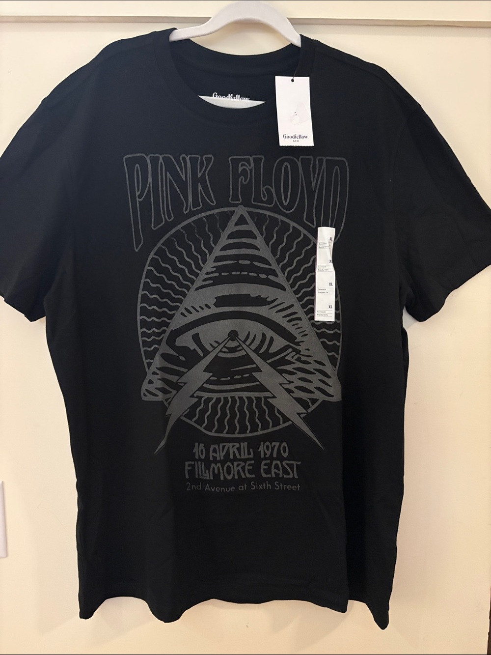 Goodfellow & Co Black Pink Floyd Graphic Short Sleeve Tee Size XL NWT